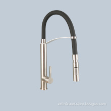 Stainless black steel hose type kitchen faucet